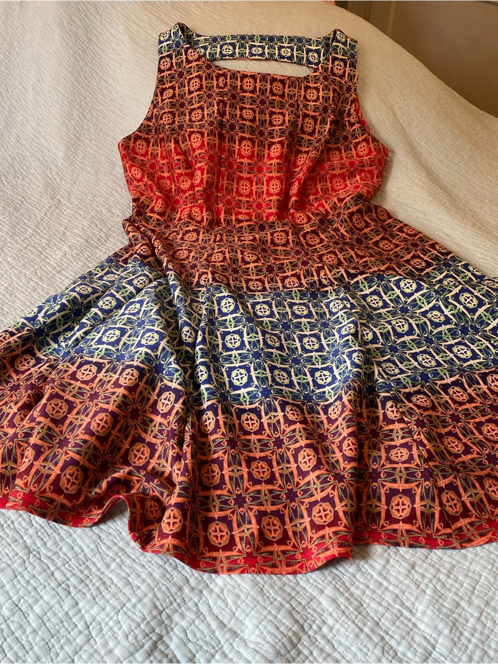 Julian Taylor Geometric Fit & Flare Dress Cutout Back - Size 16W